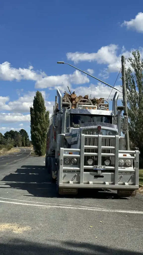 Unterwegs begegnen einem riesige Trucks